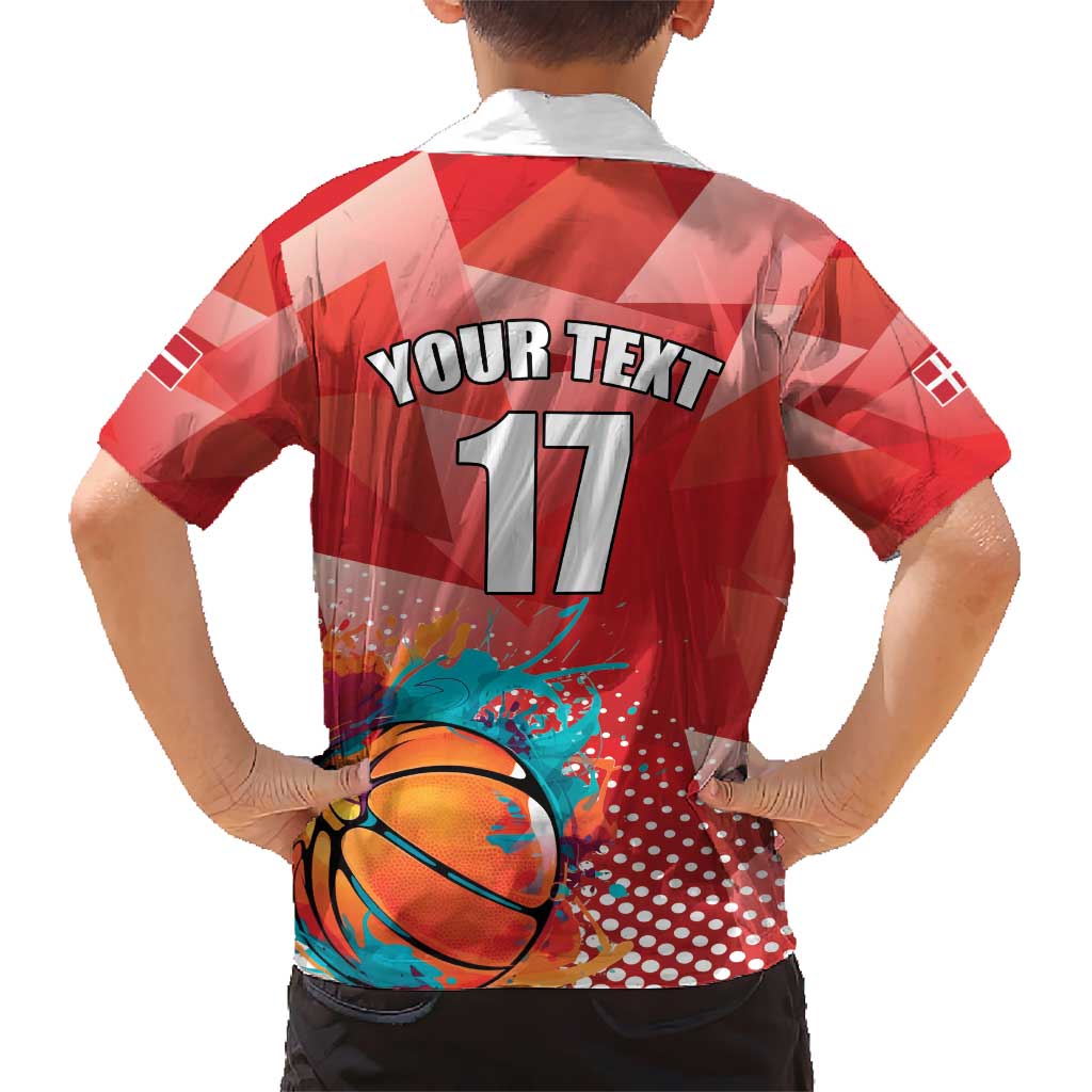 Custom Danmark Basketball Go Champions Kid Hawaiian Shirt Sporty Style