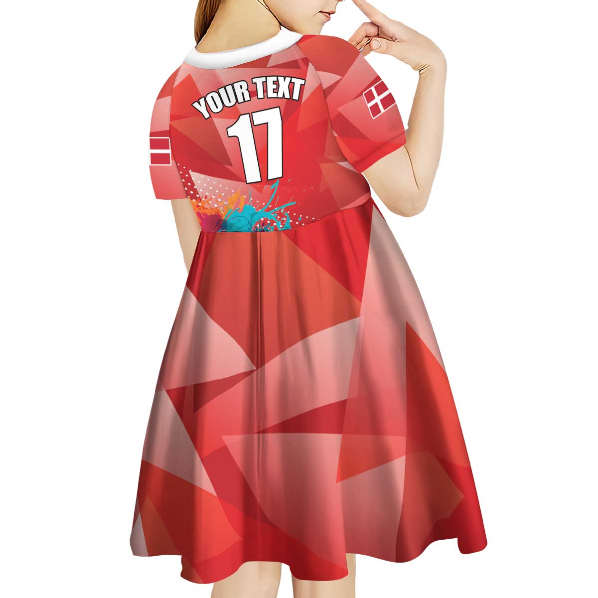 Custom Danmark Basketball Go Champions Kid Short Sleeve Dress Sporty Style