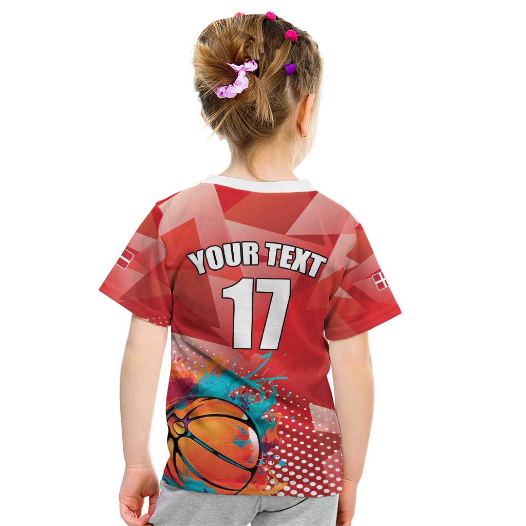 Custom Danmark Basketball Go Champions Kid T Shirt Sporty Style
