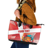 Custom Danmark Basketball Go Champions Leather Tote Bag Sporty Style