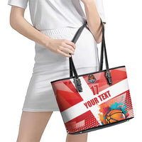 Custom Danmark Basketball Go Champions Leather Tote Bag Sporty Style