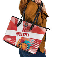 Custom Danmark Basketball Go Champions Leather Tote Bag Sporty Style