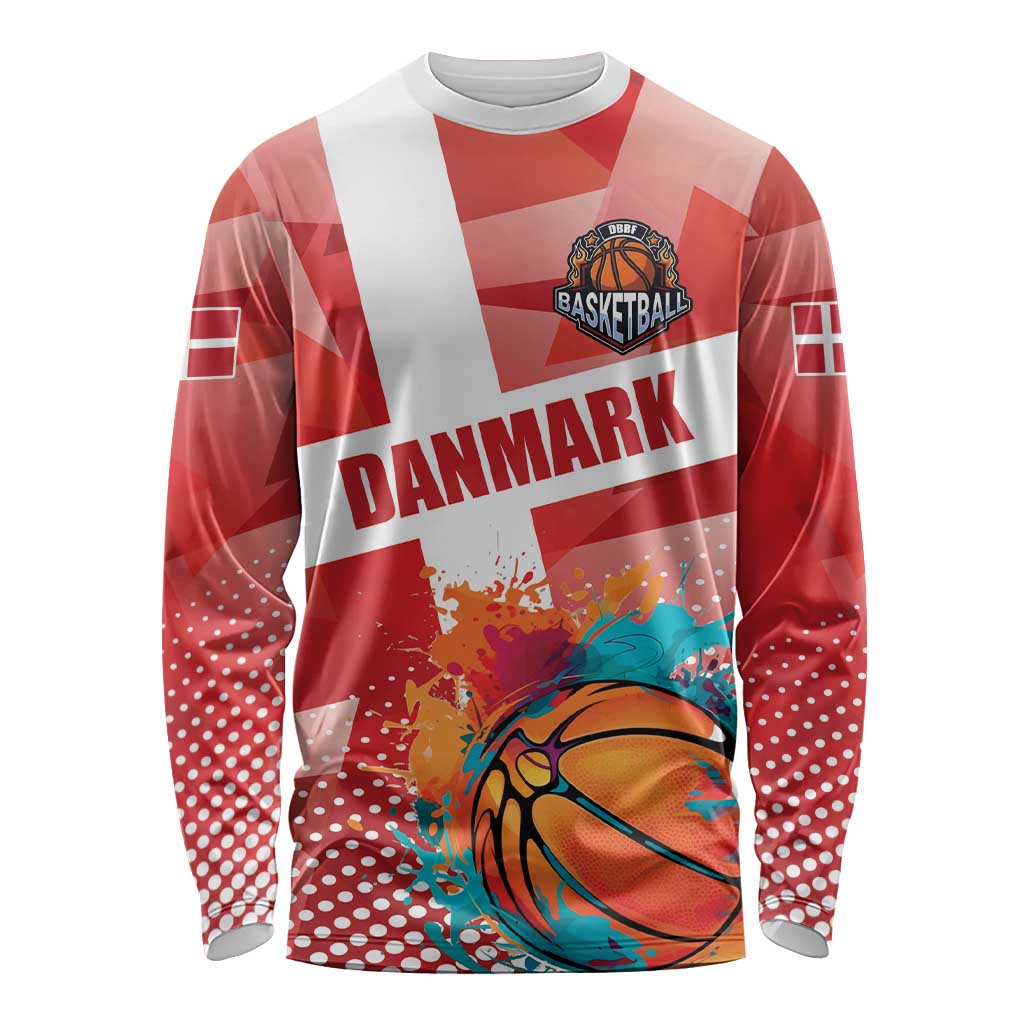 Custom Danmark Basketball Go Champions Long Sleeve Shirt Sporty Style