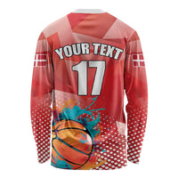 Custom Danmark Basketball Go Champions Long Sleeve Shirt Sporty Style