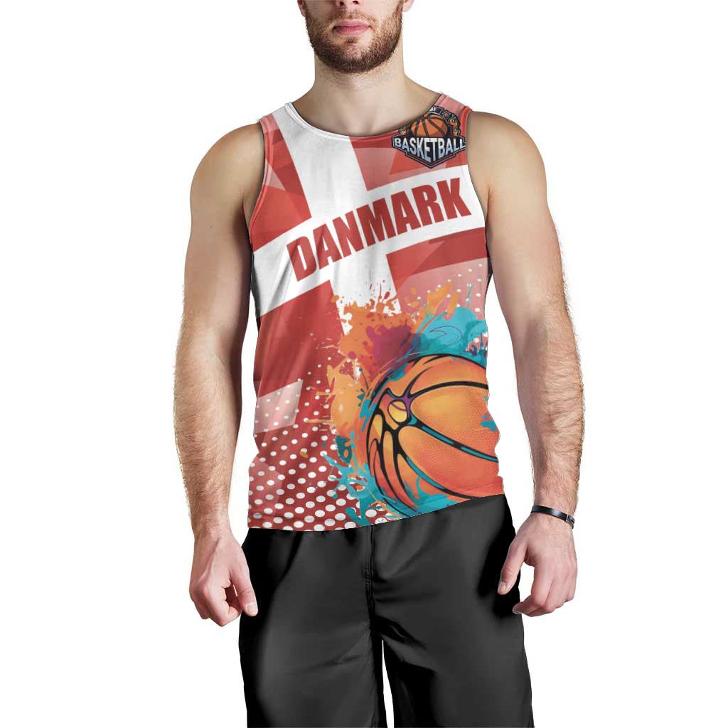 Custom Danmark Basketball Go Champions Men Tank Top Sporty Style