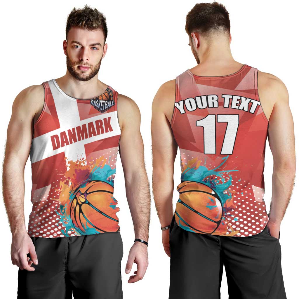 Custom Danmark Basketball Go Champions Men Tank Top Sporty Style