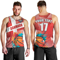 Custom Danmark Basketball Go Champions Men Tank Top Sporty Style
