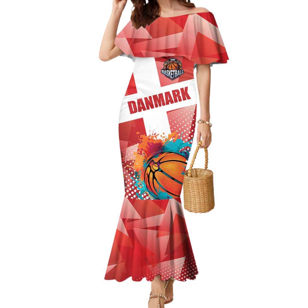 Custom Danmark Basketball Go Champions Mermaid Dress Sporty Style