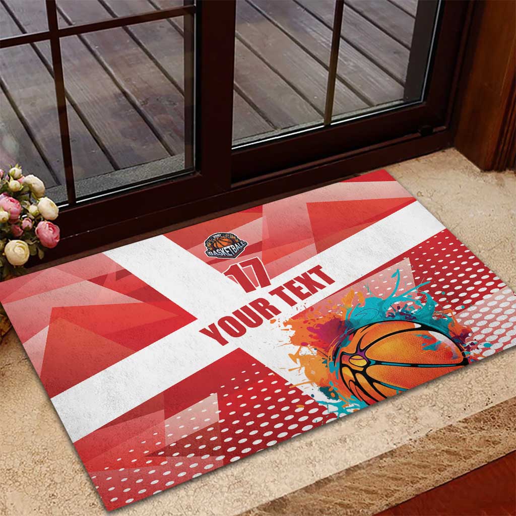 Custom Danmark Basketball Go Champions Rubber Doormat Sporty Style
