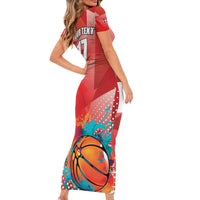 Custom Danmark Basketball Go Champions Short Sleeve Bodycon Dress Sporty Style