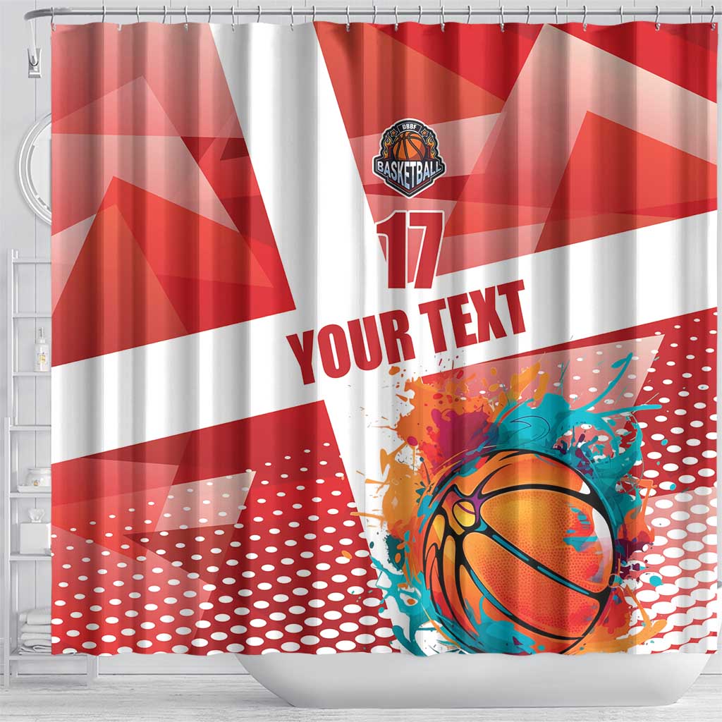 Custom Danmark Basketball Go Champions Shower Curtain Sporty Style