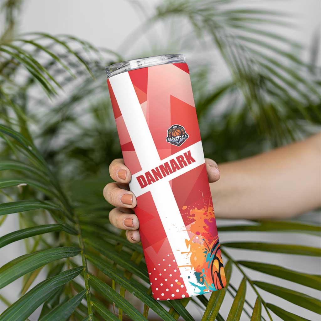 Custom Danmark Basketball Go Champions Skinny Tumbler Sporty Style