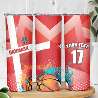 Custom Danmark Basketball Go Champions Skinny Tumbler Sporty Style