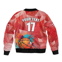 Custom Danmark Basketball Go Champions Sleeve Zip Bomber Jacket Sporty Style