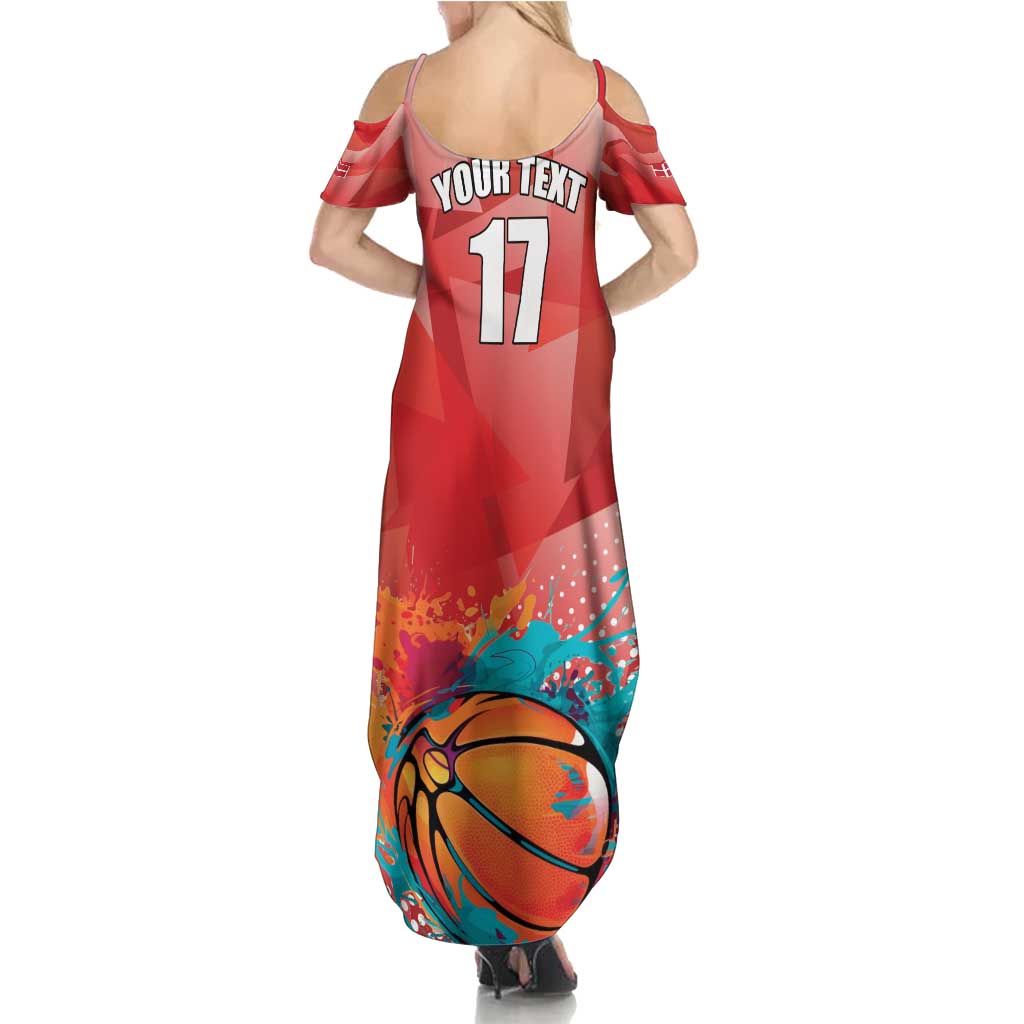 Custom Danmark Basketball Go Champions Summer Maxi Dress Sporty Style