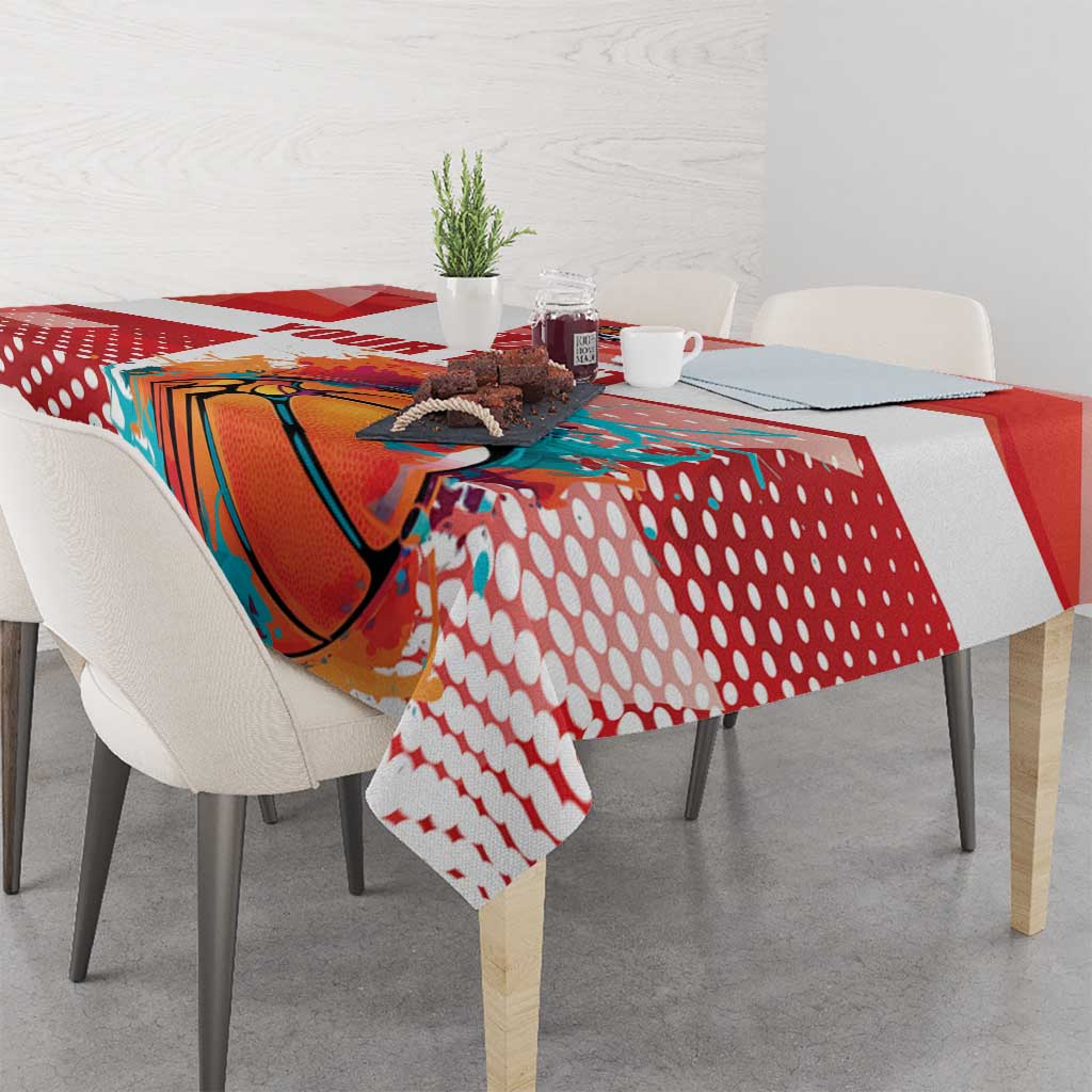 Custom Danmark Basketball Go Champions Tablecloth Sporty Style
