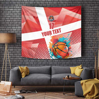 Custom Danmark Basketball Go Champions Tapestry Sporty Style