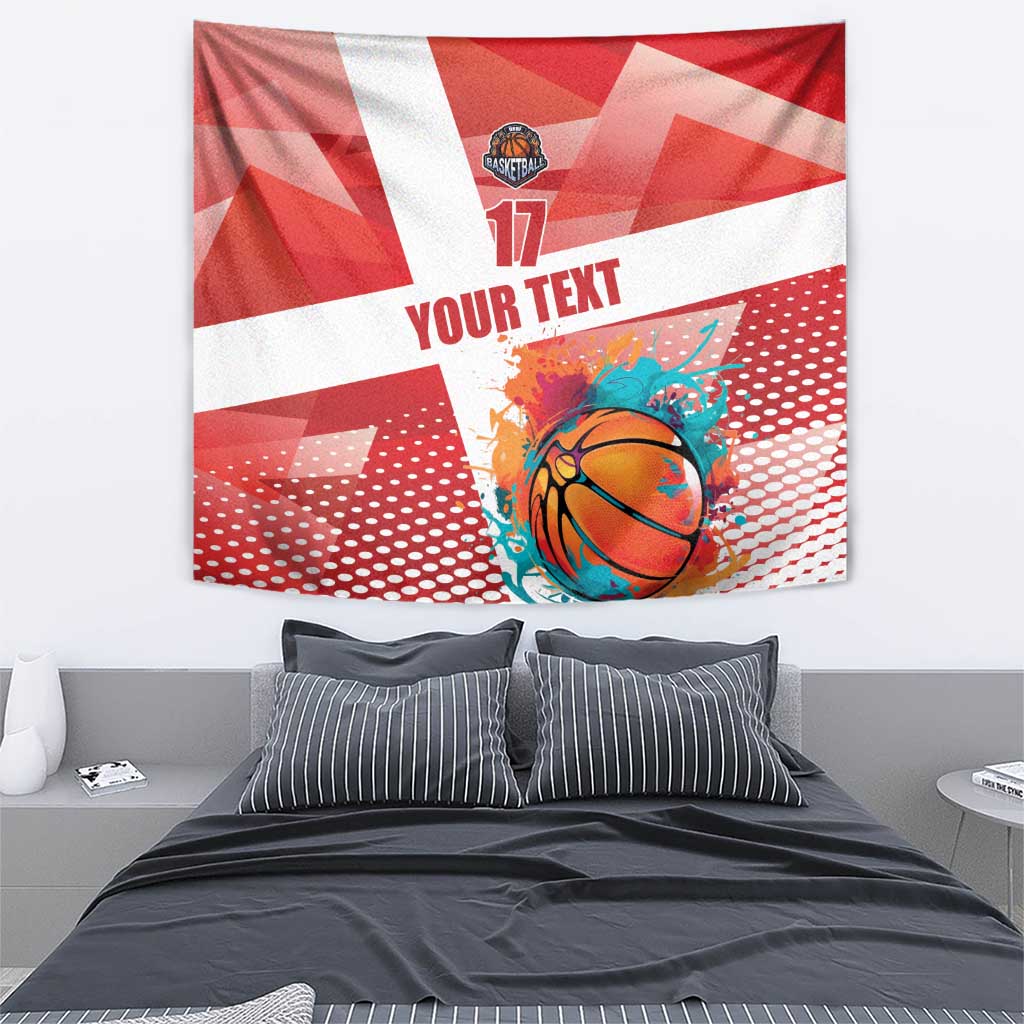 Custom Danmark Basketball Go Champions Tapestry Sporty Style