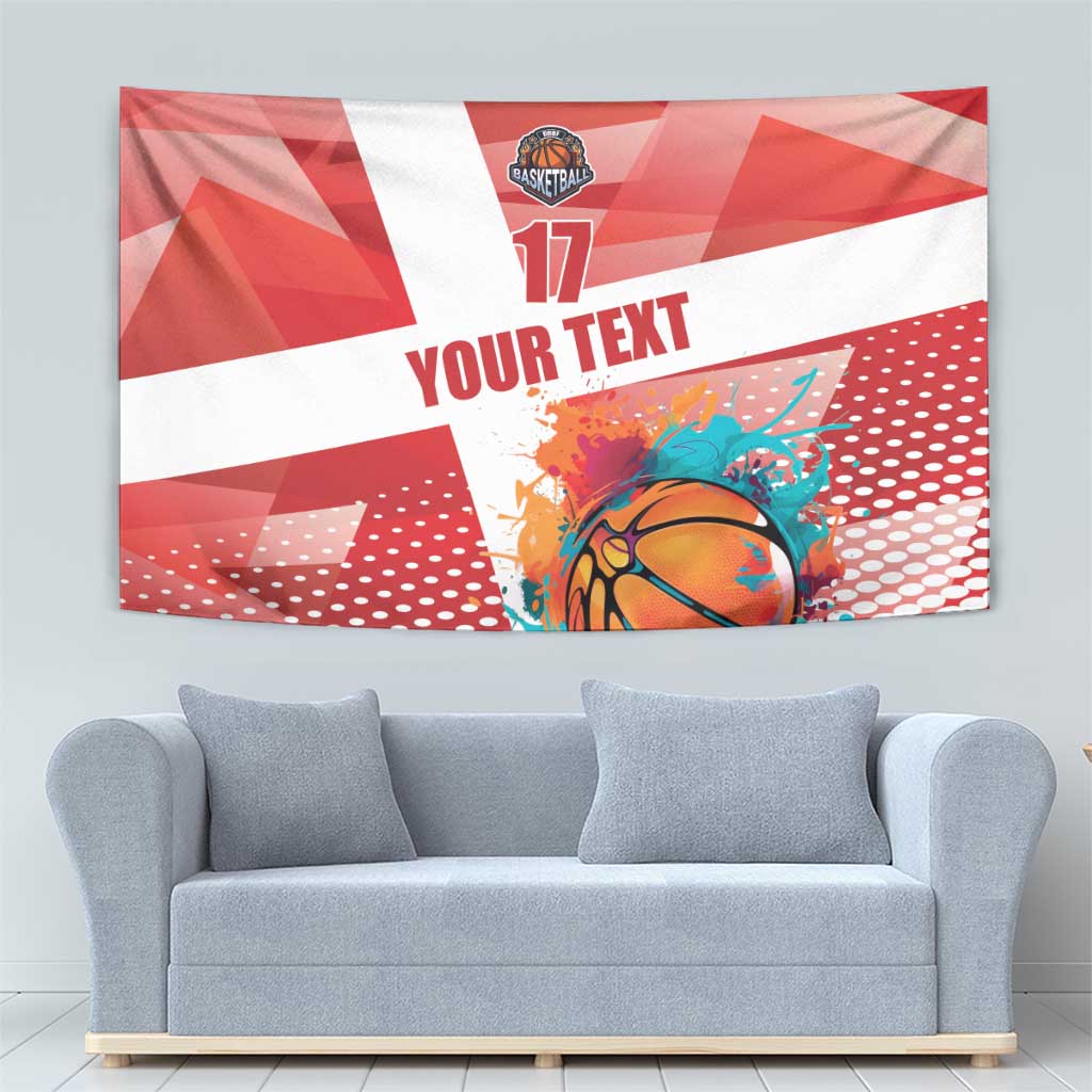 Custom Danmark Basketball Go Champions Tapestry Sporty Style