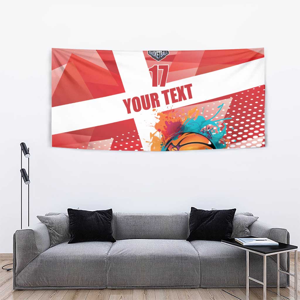 Custom Danmark Basketball Go Champions Tapestry Sporty Style