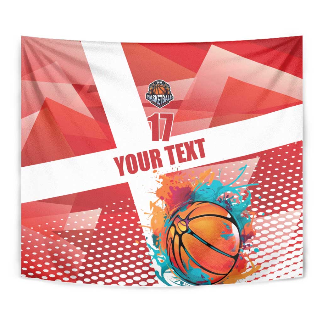 Custom Danmark Basketball Go Champions Tapestry Sporty Style