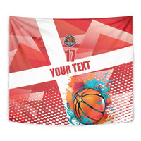 Custom Danmark Basketball Go Champions Tapestry Sporty Style