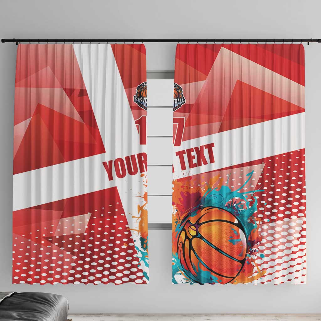 Custom Danmark Basketball Go Champions Window Curtain Sporty Style