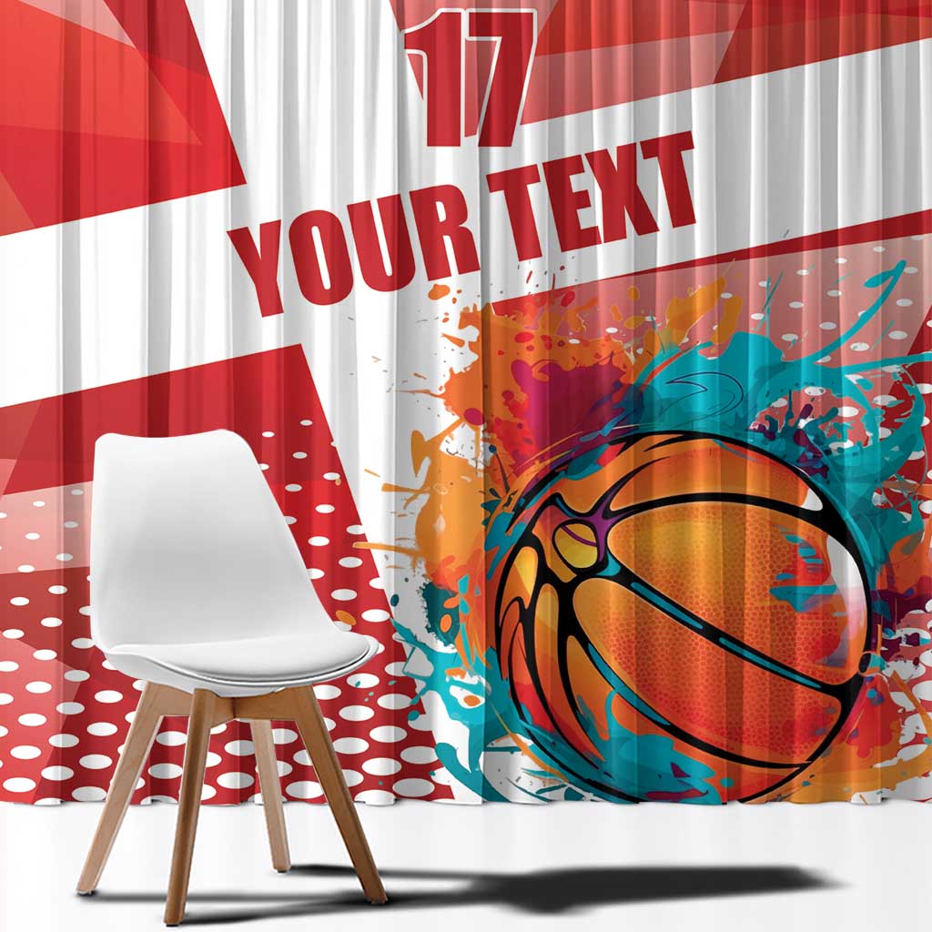 Custom Danmark Basketball Go Champions Window Curtain Sporty Style