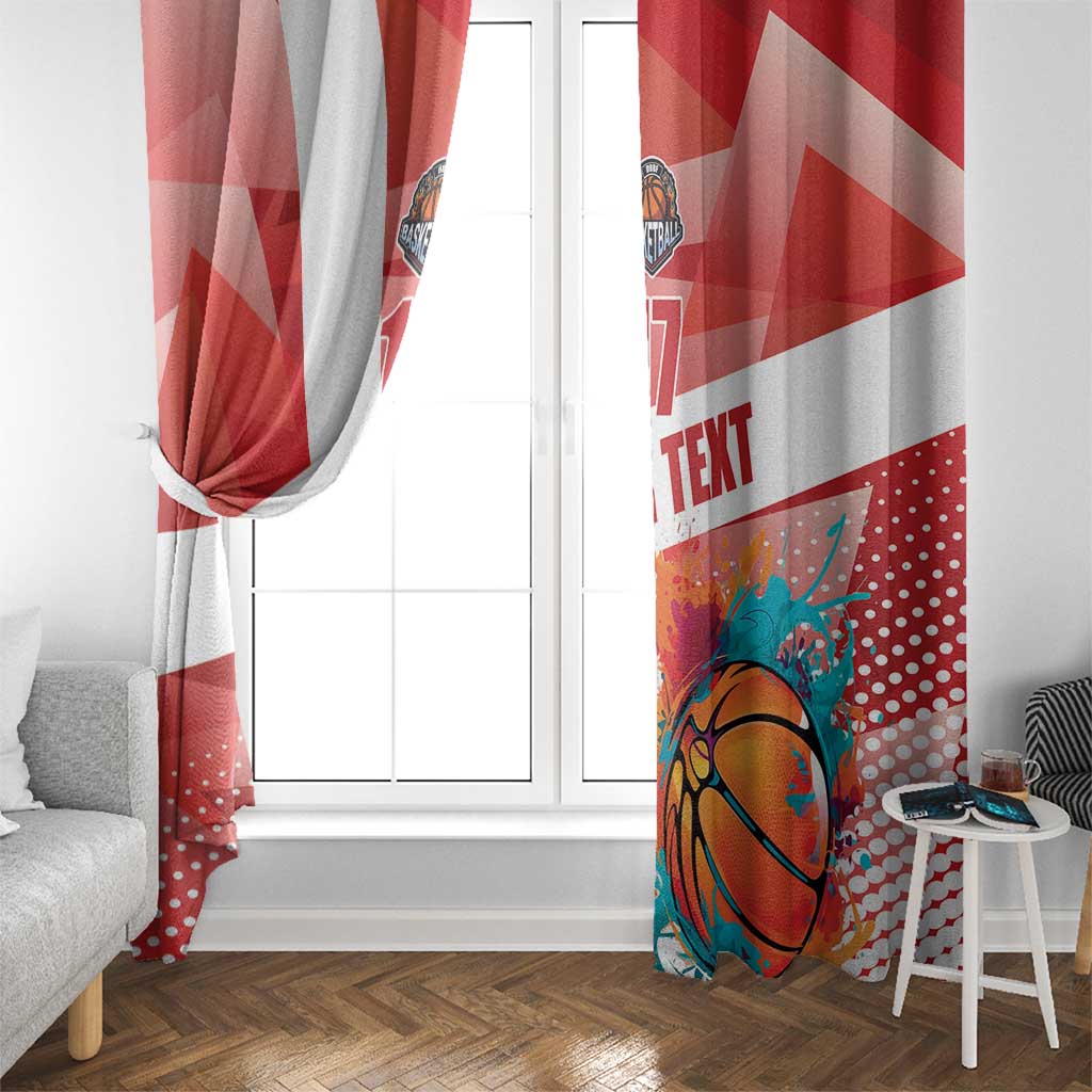 Custom Danmark Basketball Go Champions Window Curtain Sporty Style