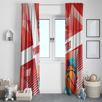 Custom Danmark Basketball Go Champions Window Curtain Sporty Style