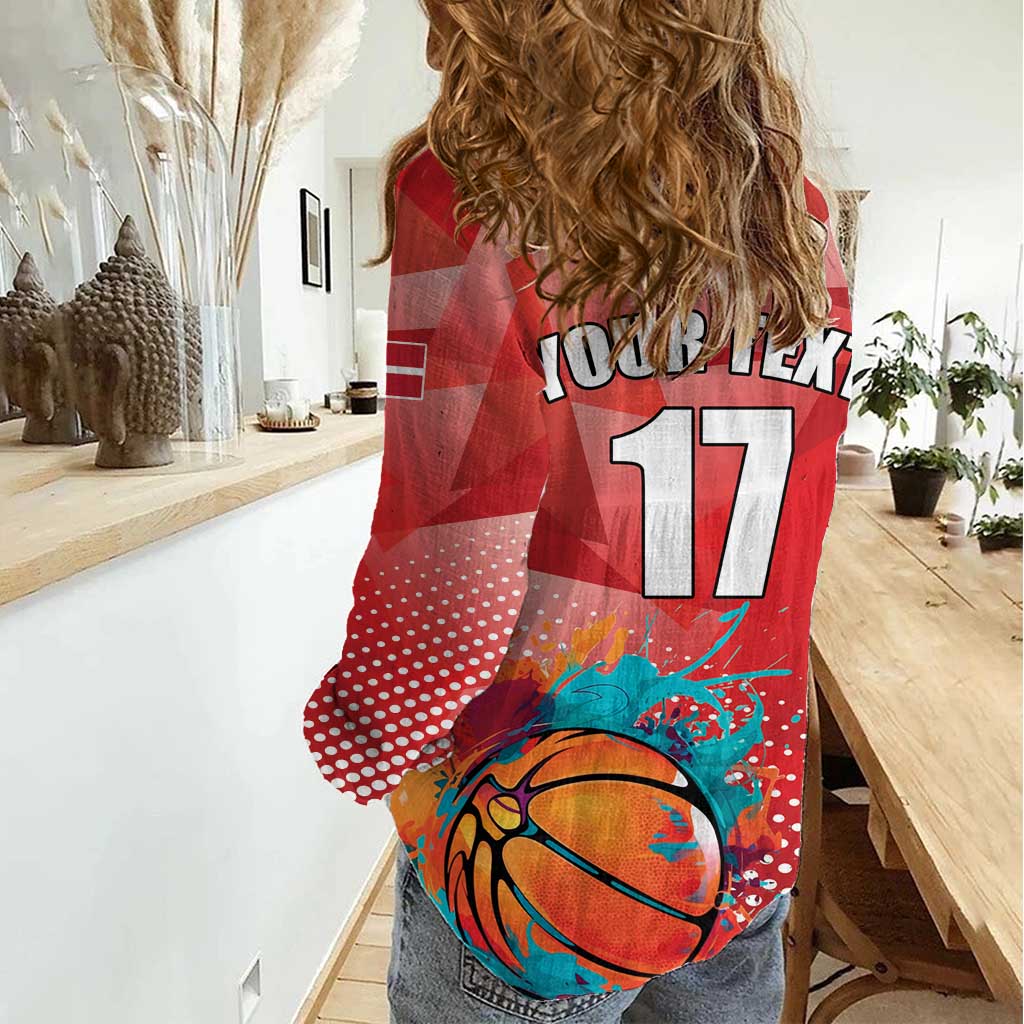 Custom Danmark Basketball Go Champions Women Casual Shirt Sporty Style