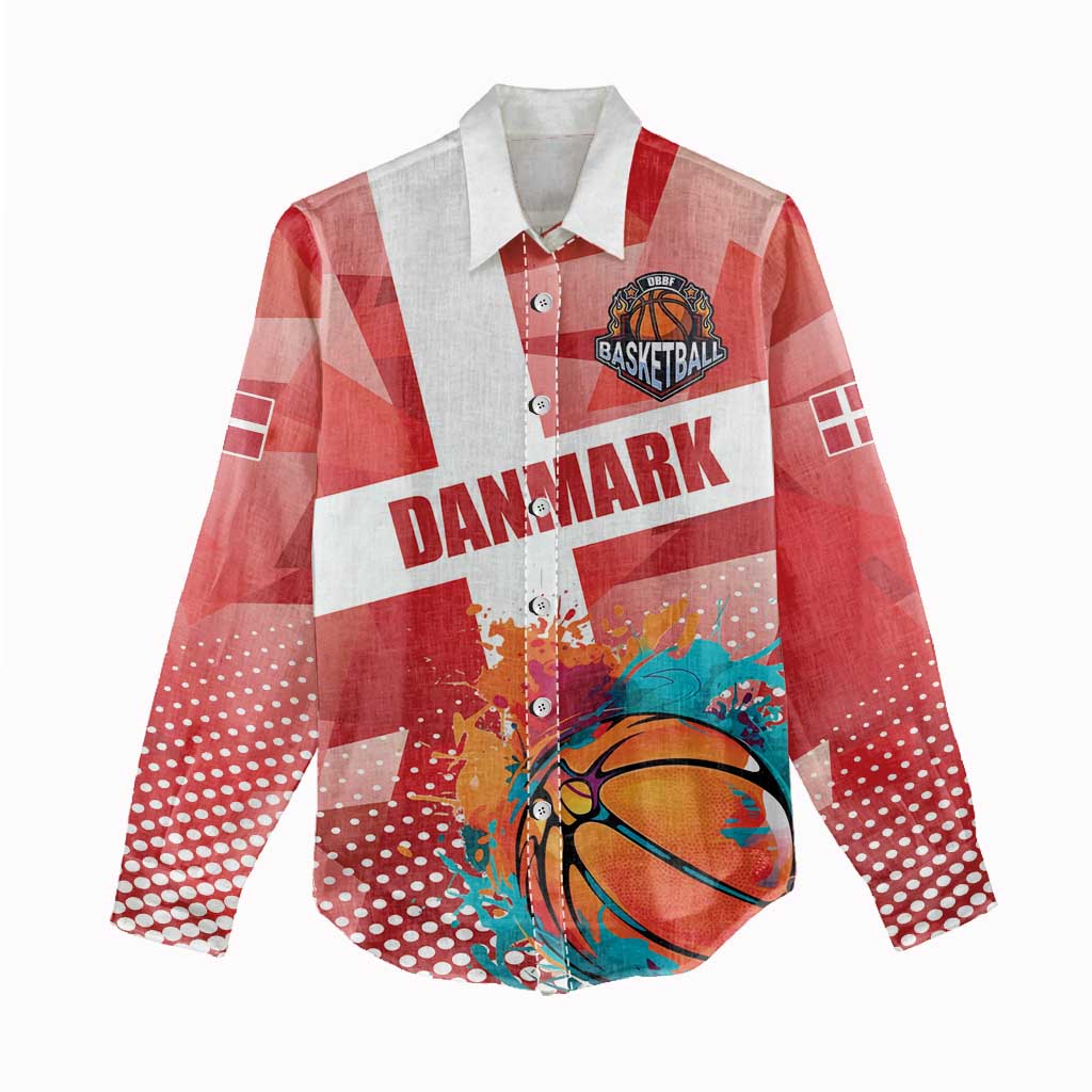 Custom Danmark Basketball Go Champions Women Casual Shirt Sporty Style