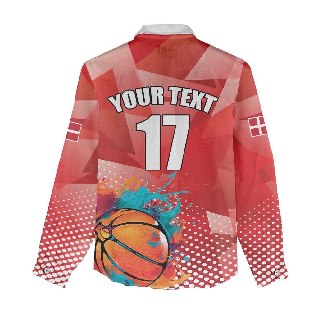 Custom Danmark Basketball Go Champions Women Casual Shirt Sporty Style