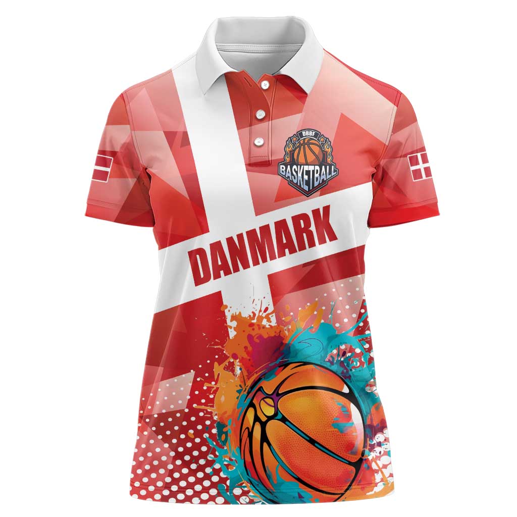 Custom Danmark Basketball Go Champions Women Polo Shirt Sporty Style