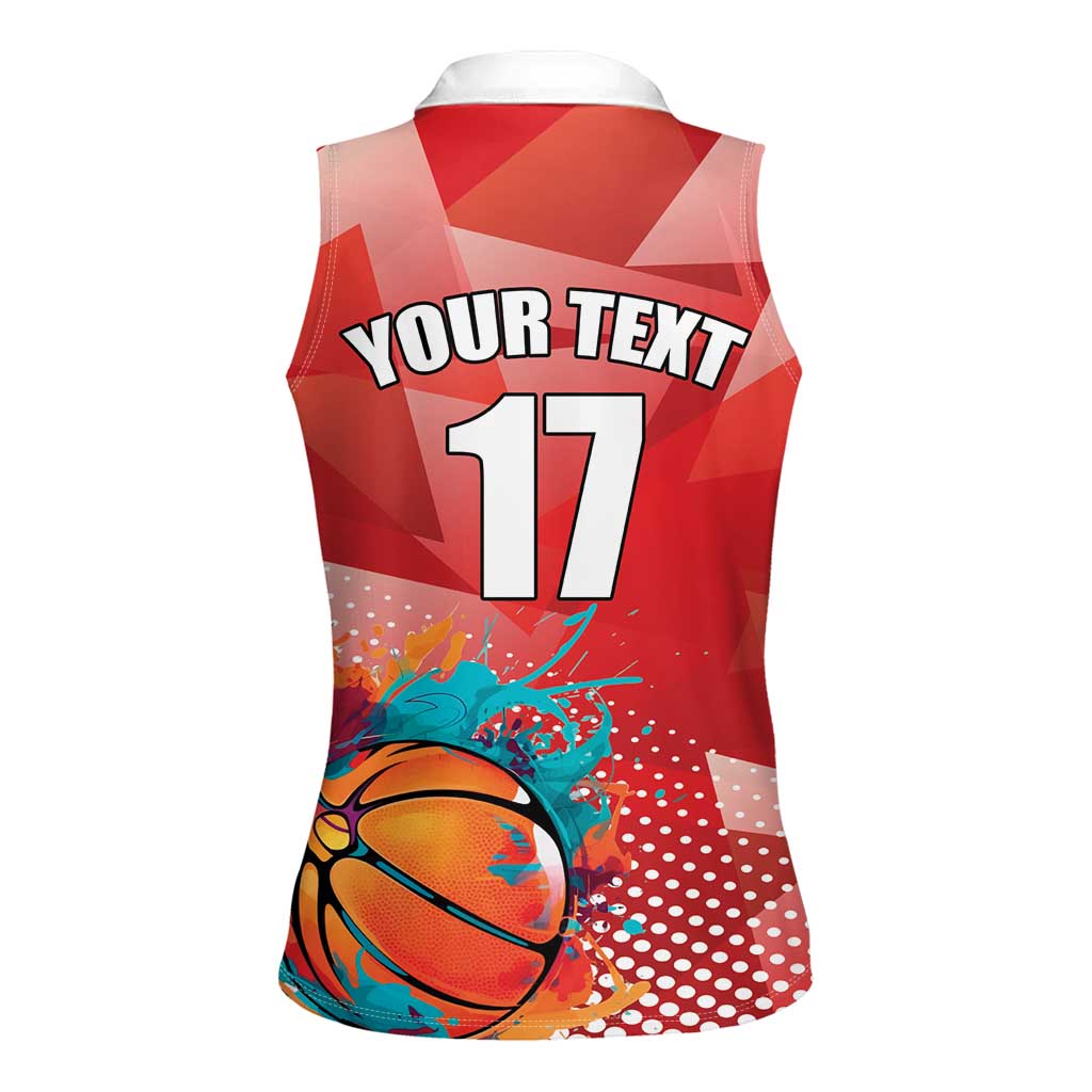 Custom Danmark Basketball Go Champions Women Sleeveless Polo Shirt Sporty Style