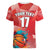 Custom Danmark Basketball Go Champions Women V-Neck T-Shirt Sporty Style