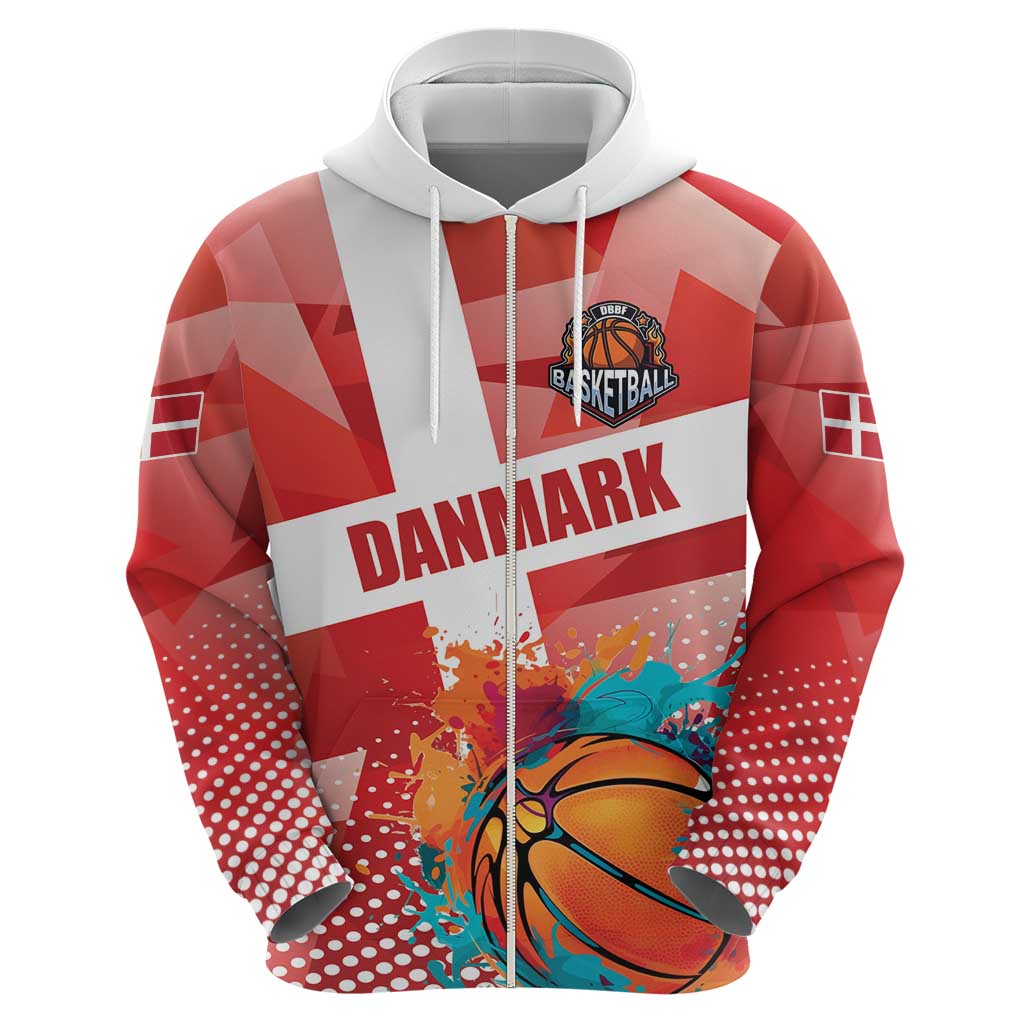Custom Danmark Basketball Go Champions Zip Hoodie Sporty Style
