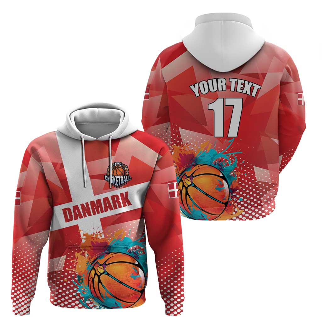 Custom Danmark Basketball Go Champions Zip Hoodie Sporty Style