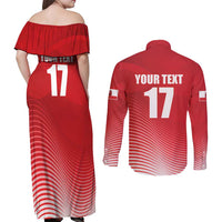 Custom Gibraltar We are Champions Couples Matching Off Shoulder Maxi Dress and Long Sleeve Button Shirt Sporty Style