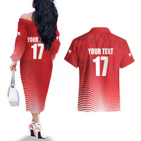 Custom Gibraltar We are Champions Couples Matching Off The Shoulder Long Sleeve Dress and Hawaiian Shirt Sporty Style