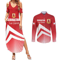 Custom Gibraltar We are Champions Couples Matching Summer Maxi Dress and Long Sleeve Button Shirt Sporty Style