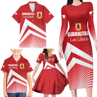 Custom Gibraltar We are Champions Family Matching Long Sleeve Bodycon Dress and Hawaiian Shirt Sporty Style