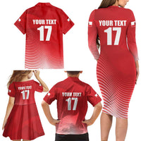 Custom Gibraltar We are Champions Family Matching Long Sleeve Bodycon Dress and Hawaiian Shirt Sporty Style