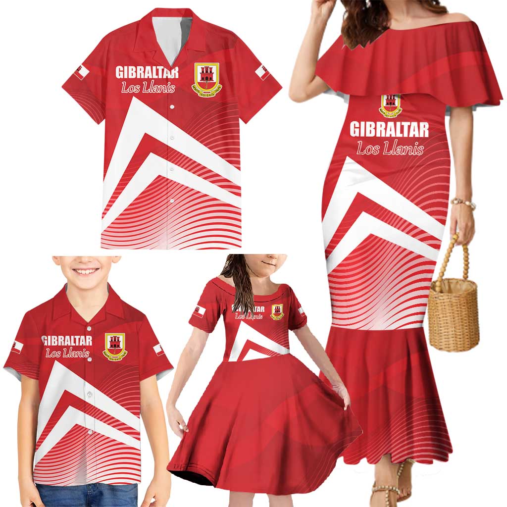 Custom Gibraltar We are Champions Family Matching Mermaid Dress and Hawaiian Shirt Sporty Style