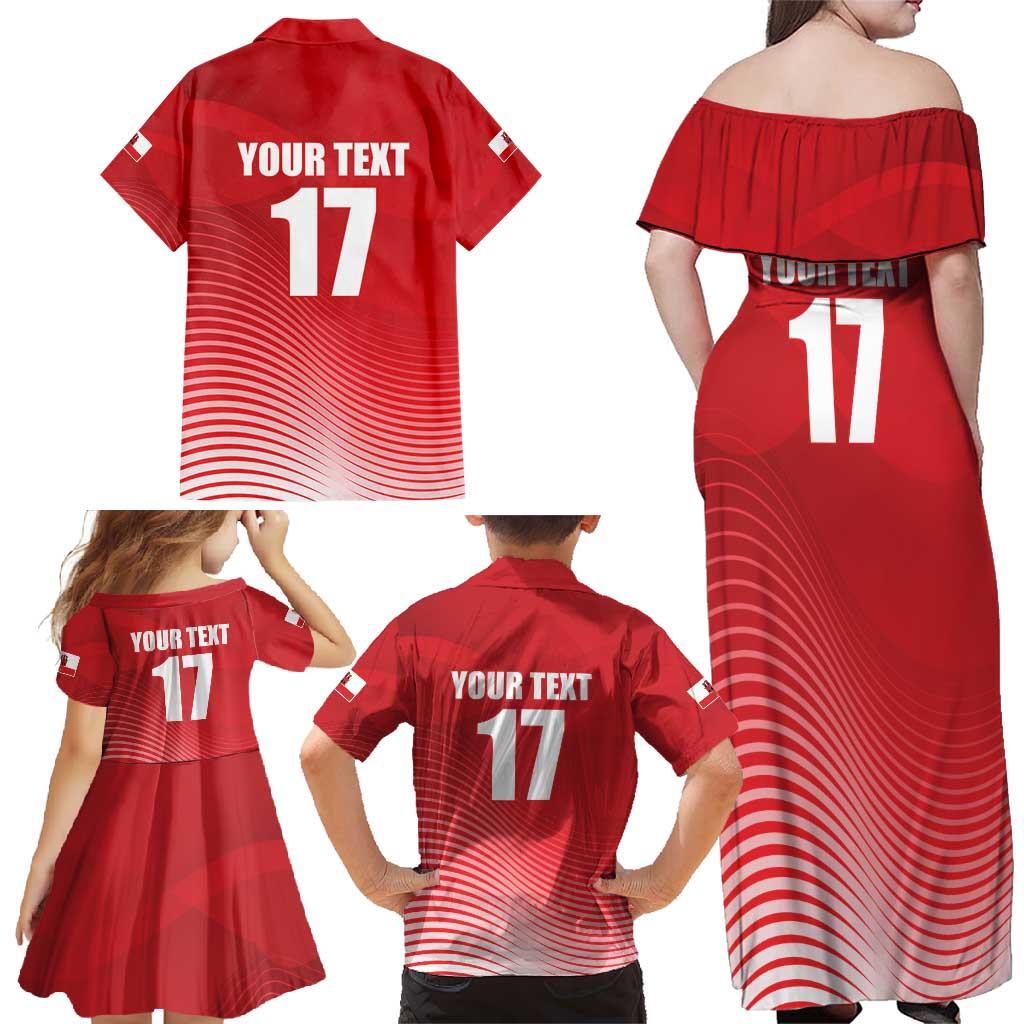 Custom Gibraltar We are Champions Family Matching Off Shoulder Maxi Dress and Hawaiian Shirt Sporty Style