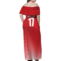 Custom Gibraltar We are Champions Family Matching Off Shoulder Maxi Dress and Hawaiian Shirt Sporty Style