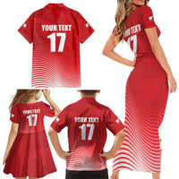 Custom Gibraltar We are Champions Family Matching Short Sleeve Bodycon Dress and Hawaiian Shirt Sporty Style