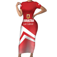 Custom Gibraltar We are Champions Family Matching Short Sleeve Bodycon Dress and Hawaiian Shirt Sporty Style