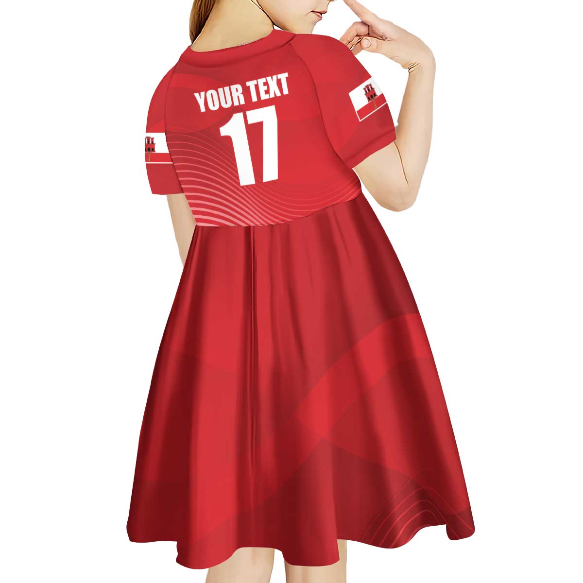 Custom Gibraltar We are Champions Kid Short Sleeve Dress Sporty Style