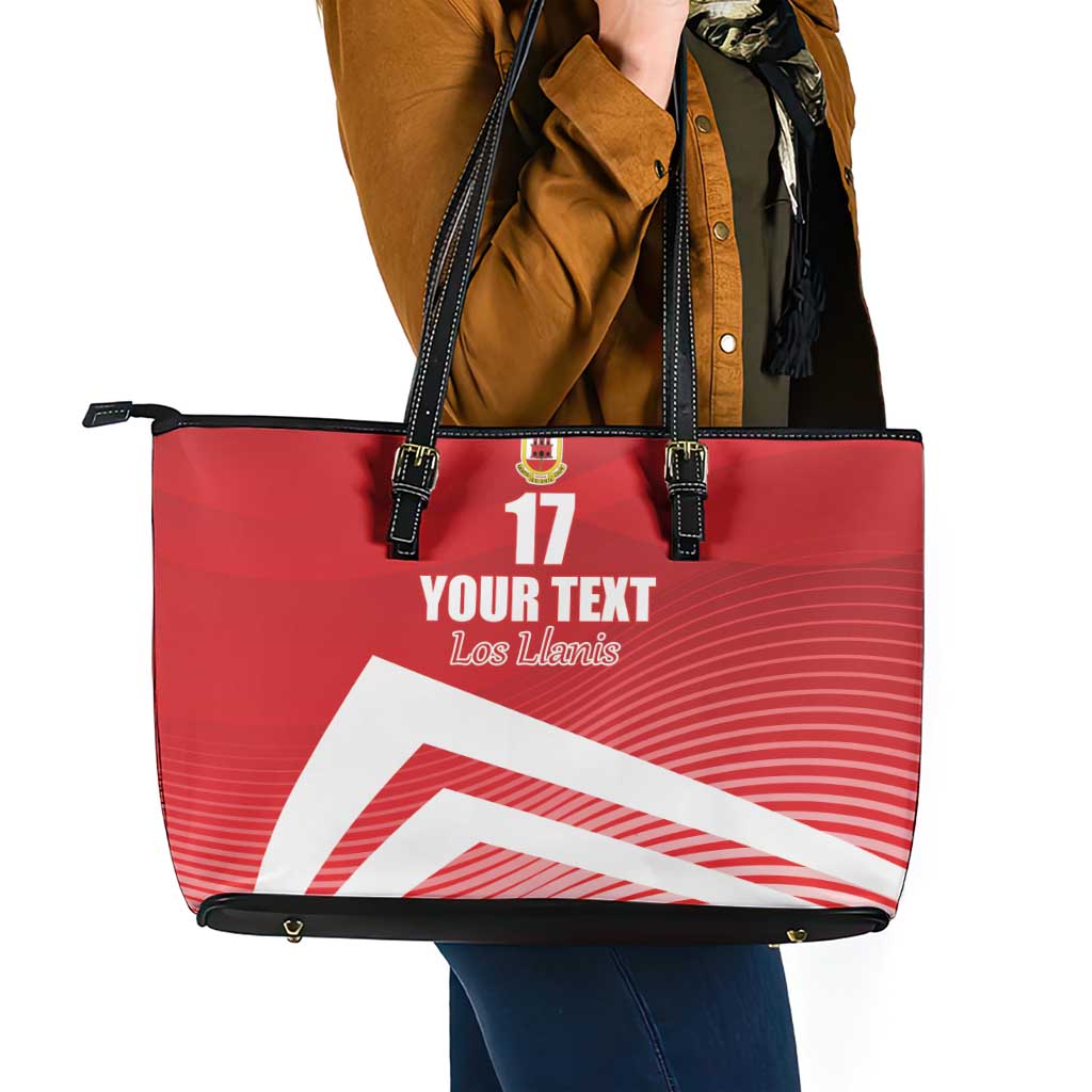 Custom Gibraltar We are Champions Leather Tote Bag Sporty Style